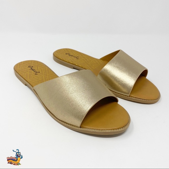 🆕✨NEW Womens Gold Slides Qupid Desmond Sandals - Picture 3 of 7